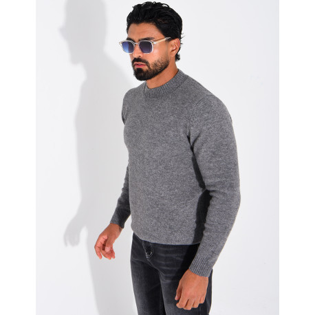 Pull col rond en laine