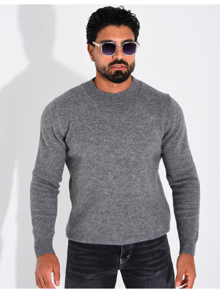 Pull col rond en laine