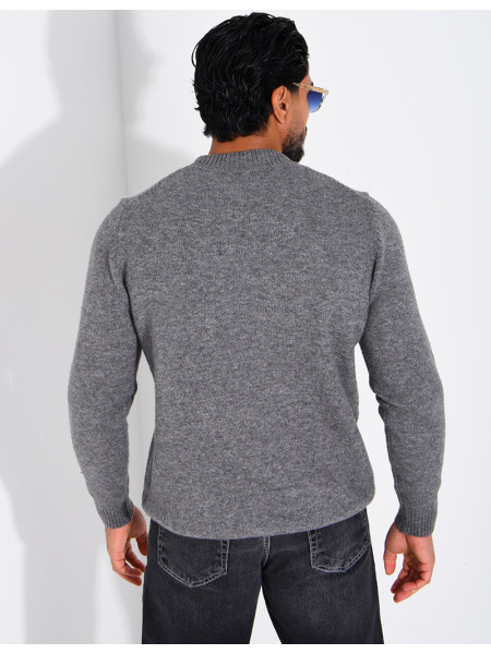 Pull col rond en laine