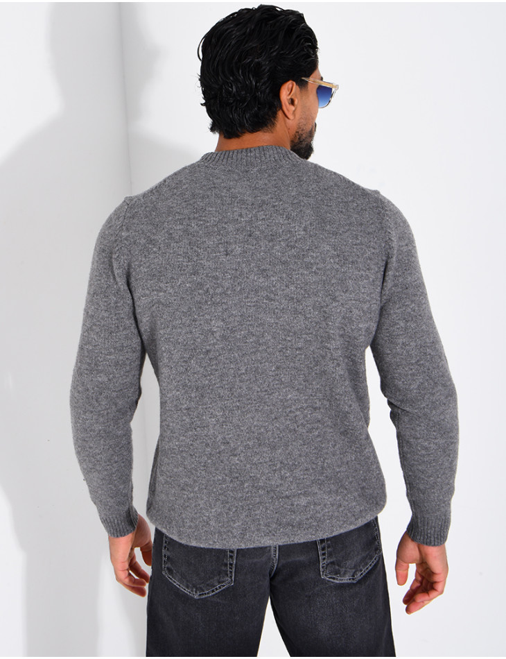 Pull col rond en laine