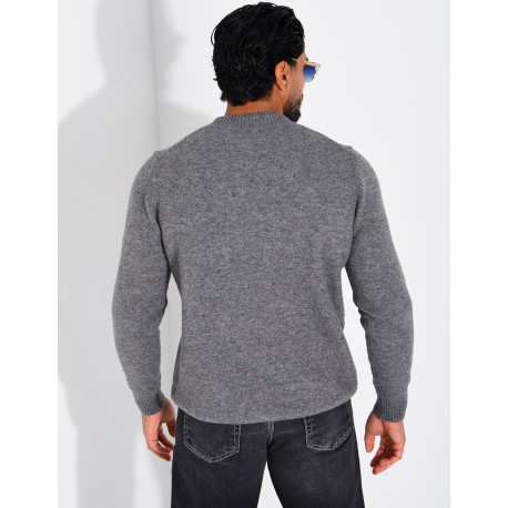 Pull col rond en laine