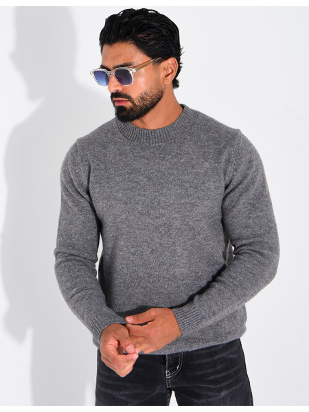 Pull col rond en laine