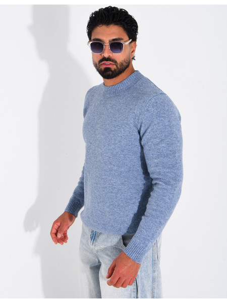 Pull col rond en laine