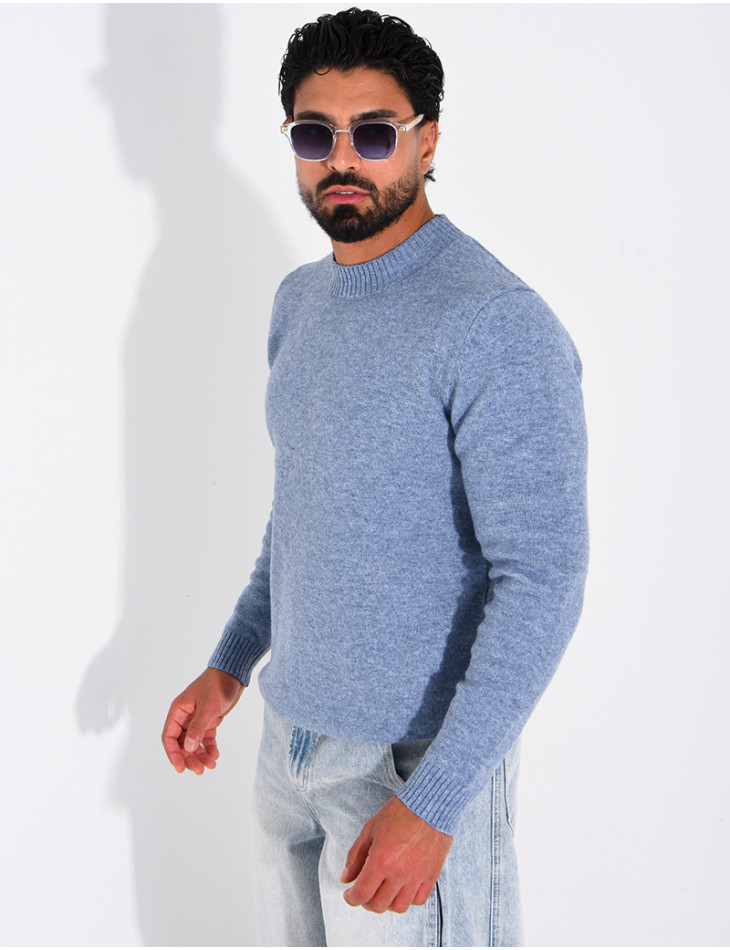 Pull col rond en laine