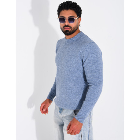 Pull col rond en laine