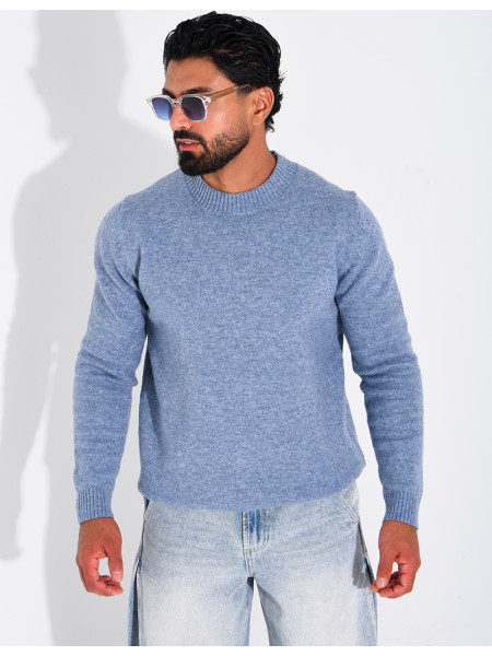 Pull col rond en laine