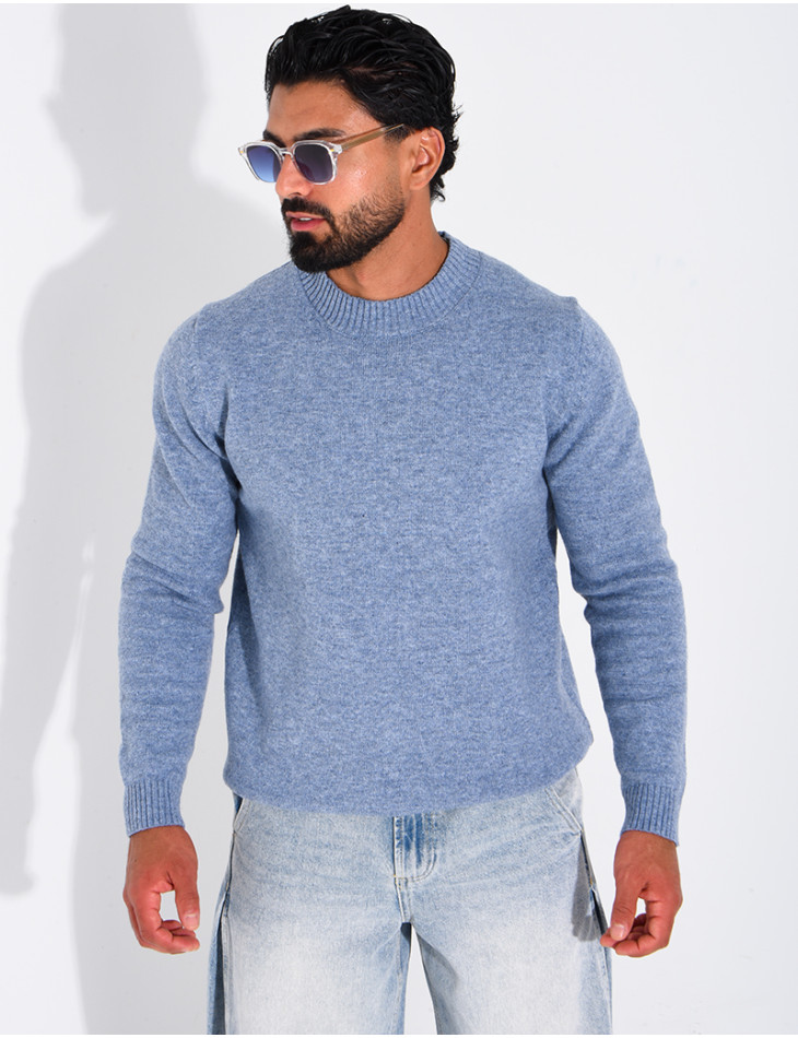 Pull col rond en laine