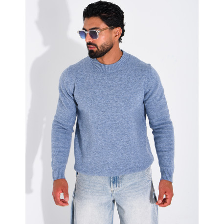 Pull col rond en laine