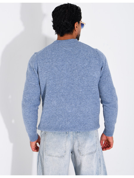 Pull col rond en laine