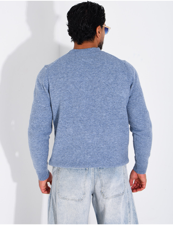 Pull col rond en laine