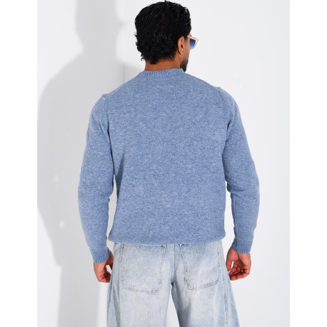 Pull col rond en laine