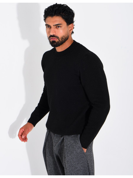 Pull col rond en laine