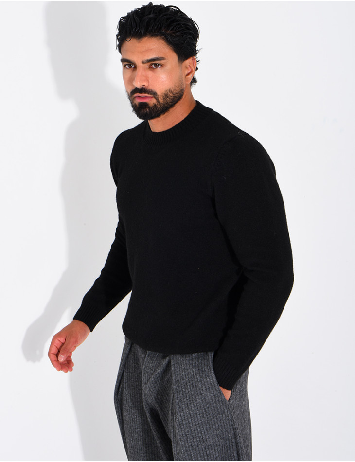 Pull col rond en laine