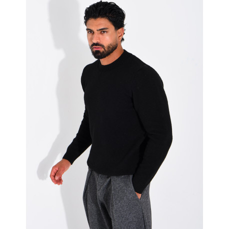 Pull col rond en laine