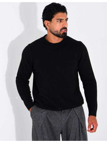 Pull col rond en laine
