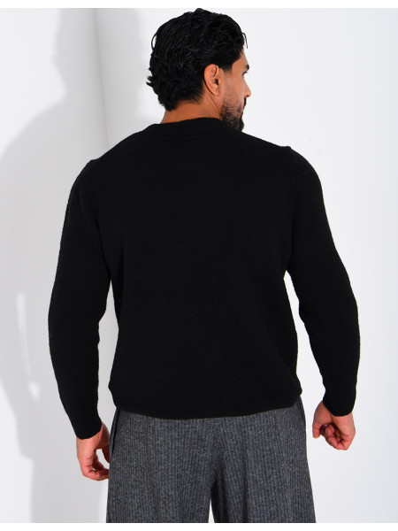 Pull col rond en laine