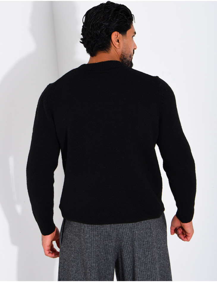 Pull col rond en laine