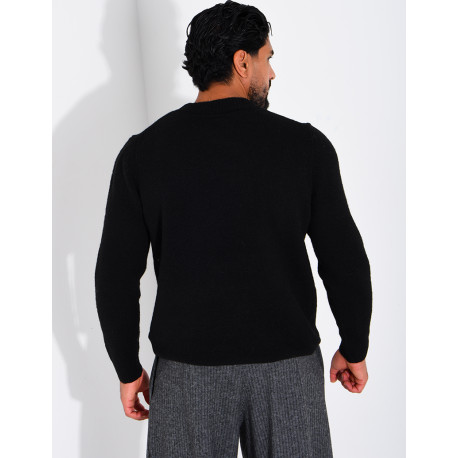 Pull col rond en laine