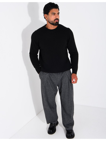 Pull col rond en laine