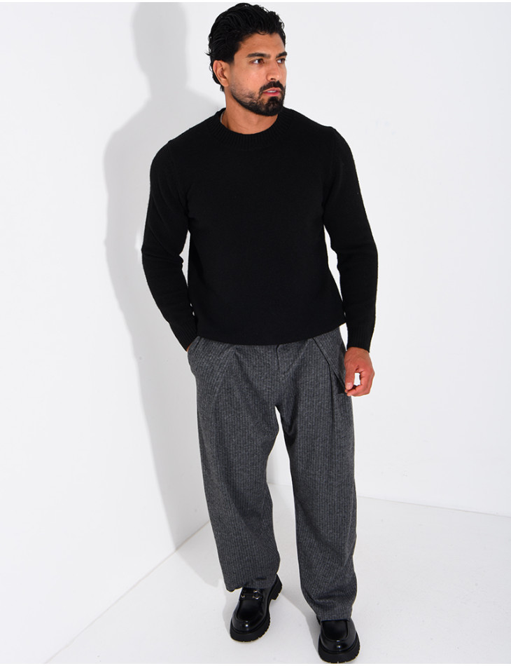 Pull col rond en laine