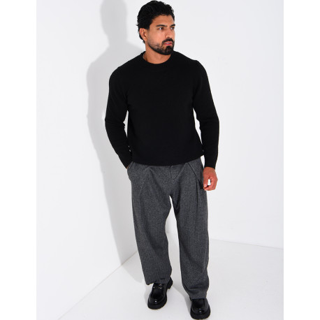 Pull col rond en laine