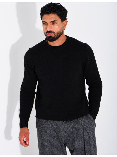 Pull col rond en laine