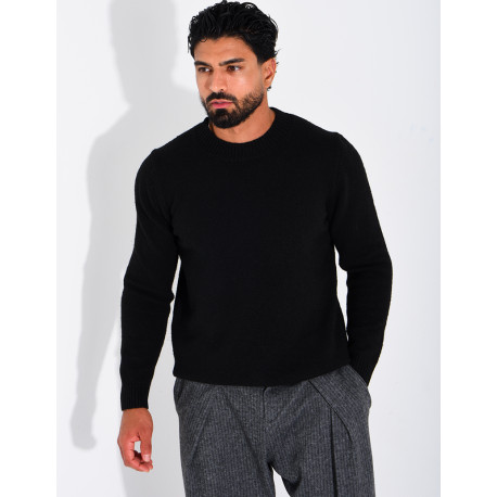 Pull col rond en laine