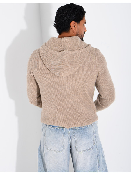 Pull en laine à capuche