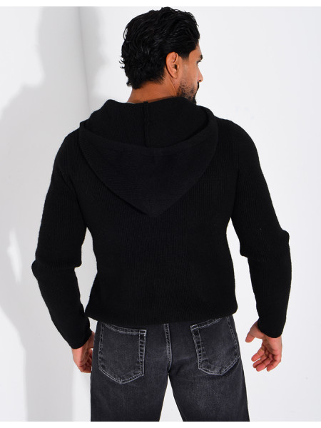 Pull en laine à capuche