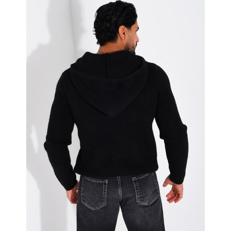 Pull en laine à capuche
