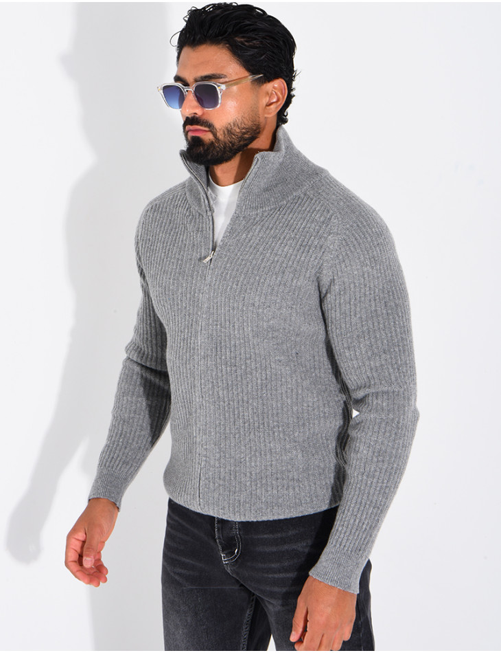 Gilet zippée en laine