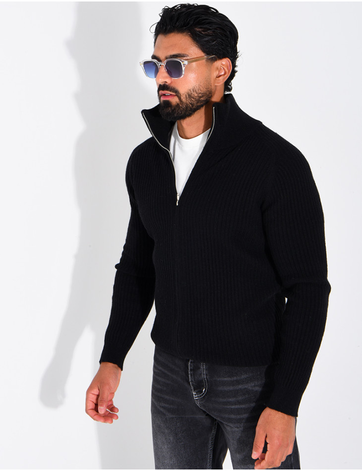 Gilet zippée en laine
