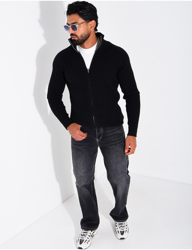 Gilet zippée en laine