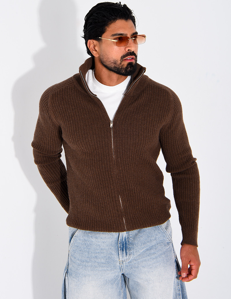 Gilet zippée en laine