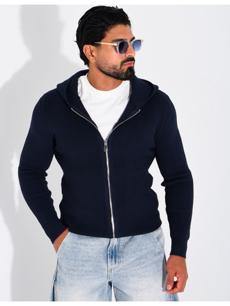 Gilet en laine à capuche
