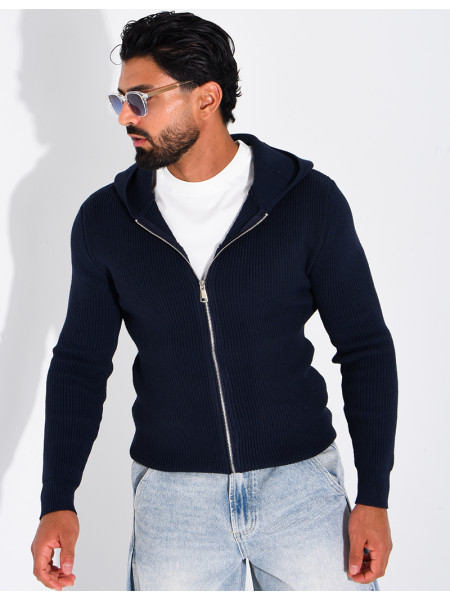 Gilet en laine à capuche