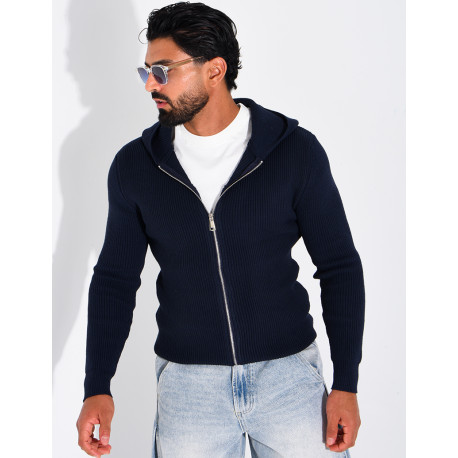 Gilet en laine à capuche