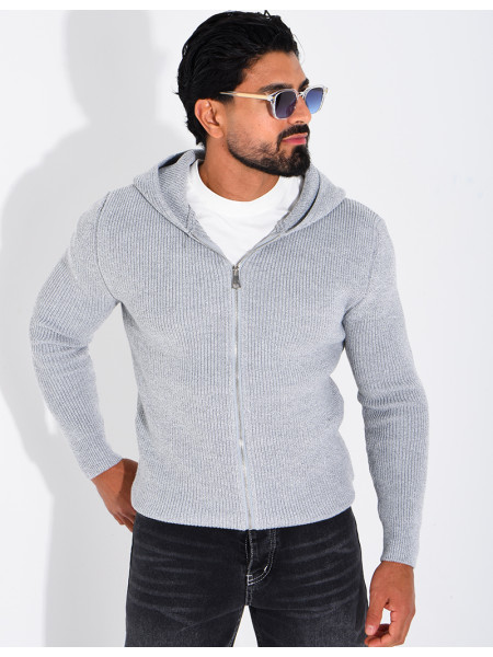 Gilet en laine à capuche