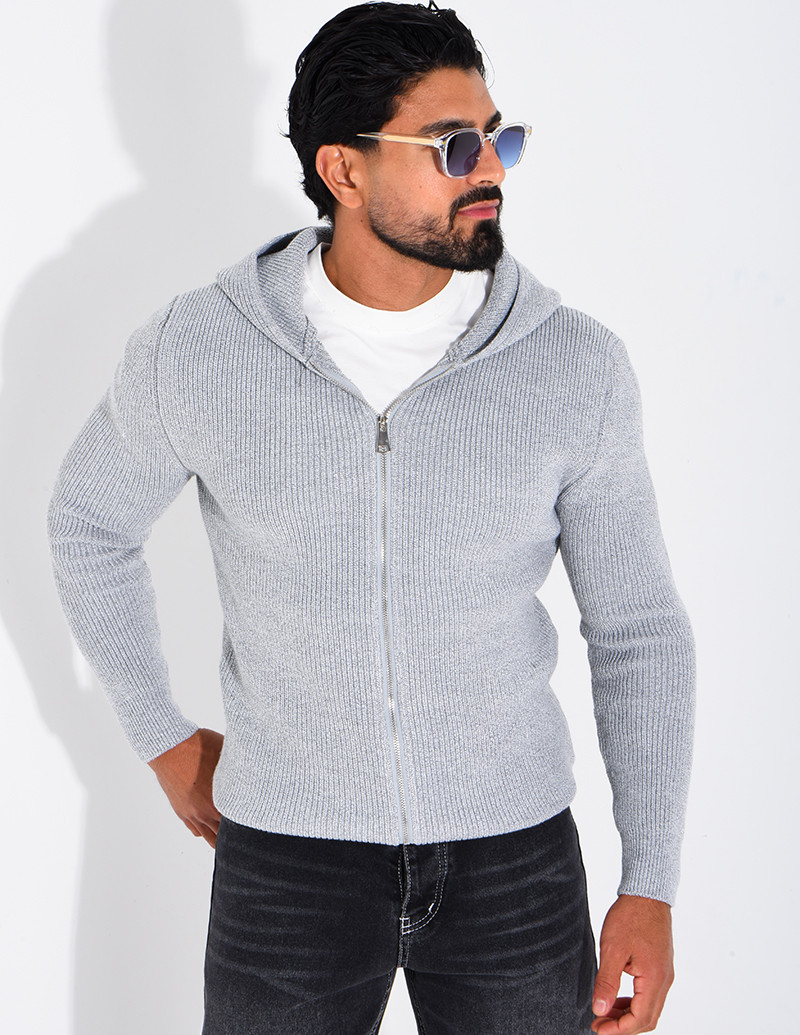 Gilet en laine à capuche