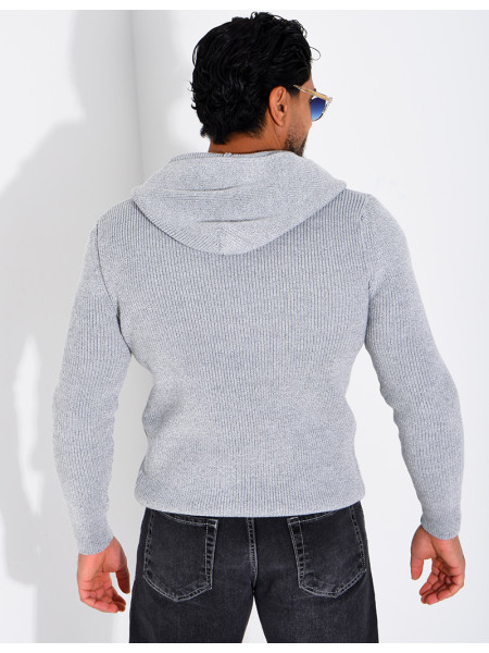 Gilet en laine à capuche