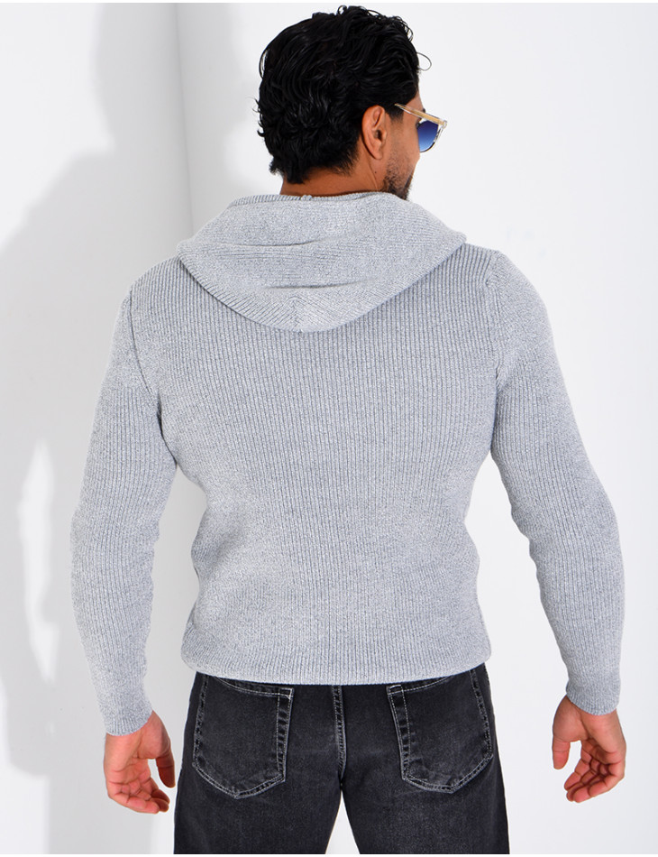 Gilet en laine à capuche