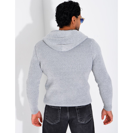 Gilet en laine à capuche