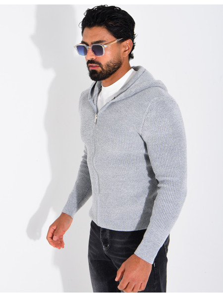 Gilet en laine à capuche