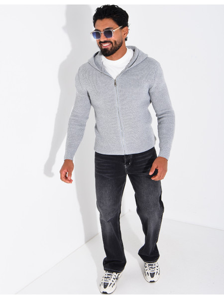 Gilet en laine à capuche