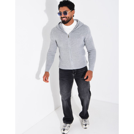 Gilet en laine à capuche