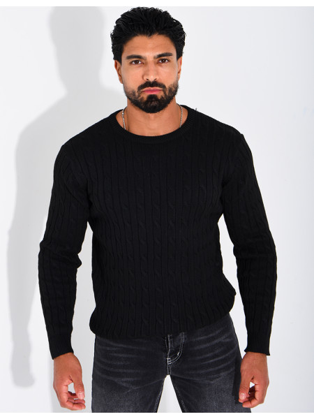 Pull en maille torsadée
