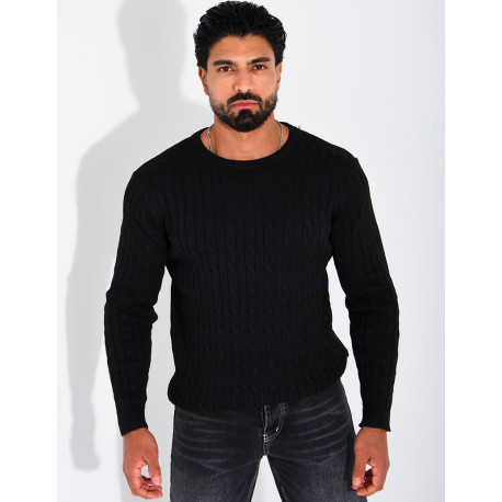 Pull en maille torsadée