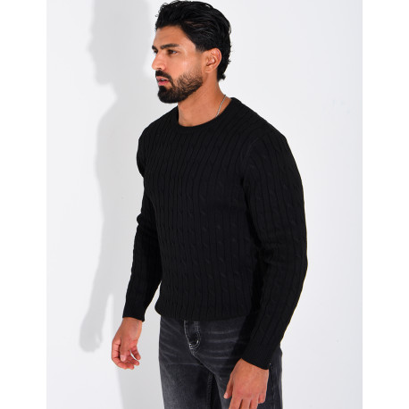 Pull en maille torsadée