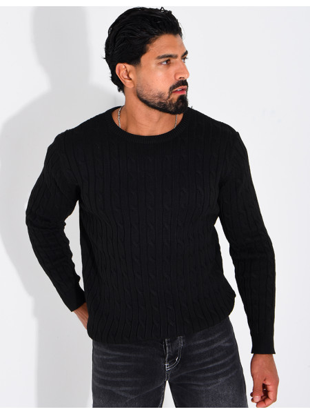 Pull en maille torsadée