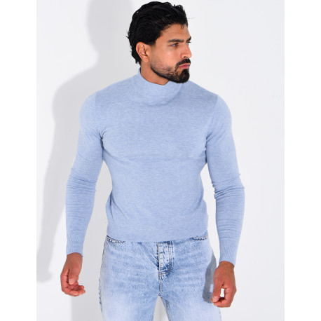 Pull fin col montant